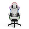 Gejmerska stolica Oblivion Phantom svetlo siva RGB, pogled spreda sa upaljenom LED trakom