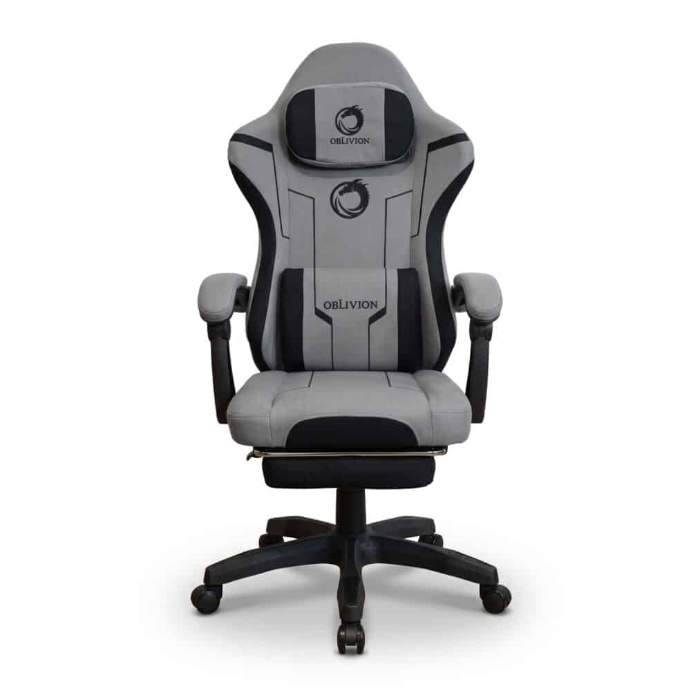 Gejmerska stolica Oblivion Phantom siva, pogled spreda