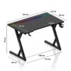 Dimenzije stola Huzaro Hero 2.4 RGB – ploča 120x70 cm, debljina 1,5 cm, visina 75 cm