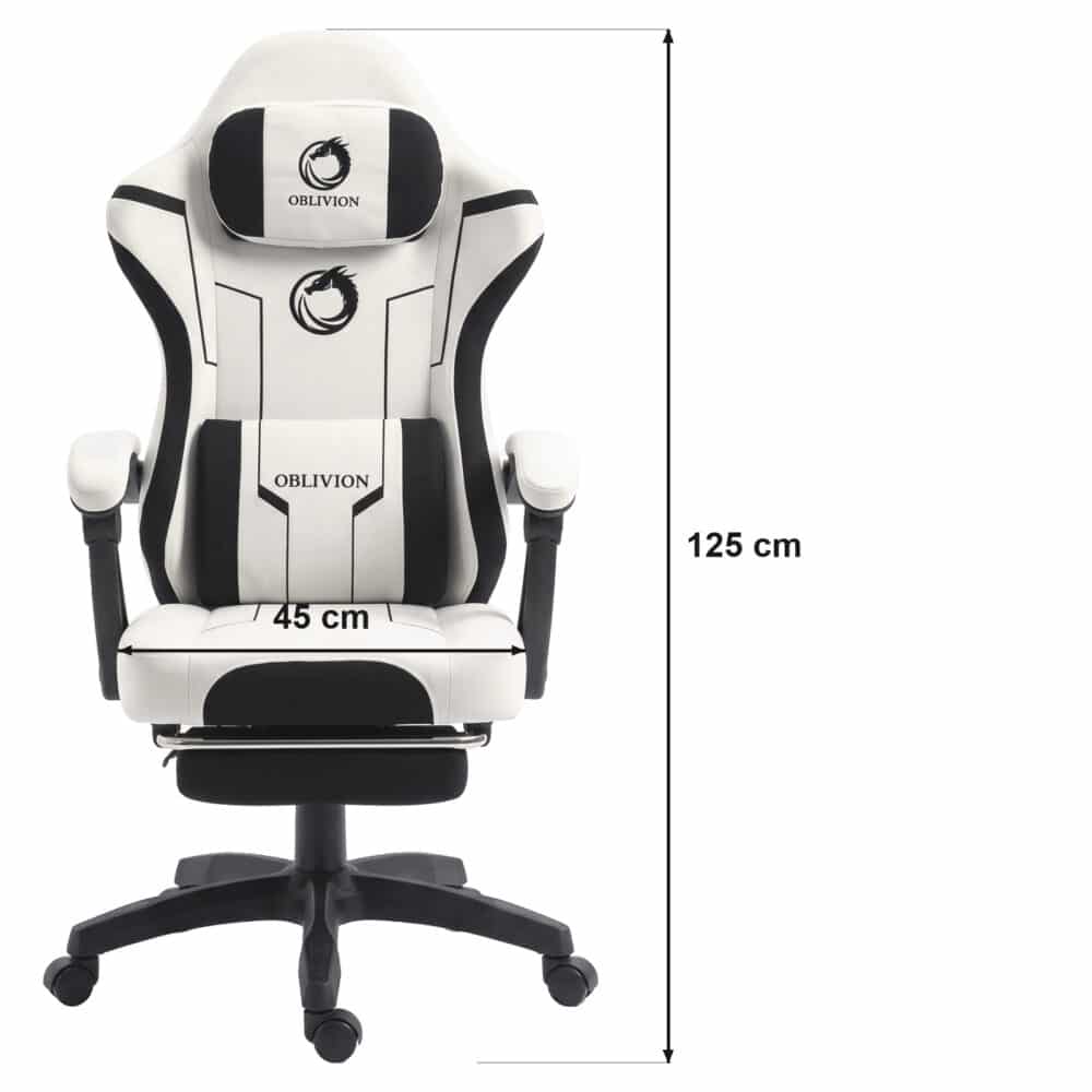 Dimenzije gejmerske stolice Oblivion Phantom: širina sedišta 45 cm i ukupna visina 125 cm