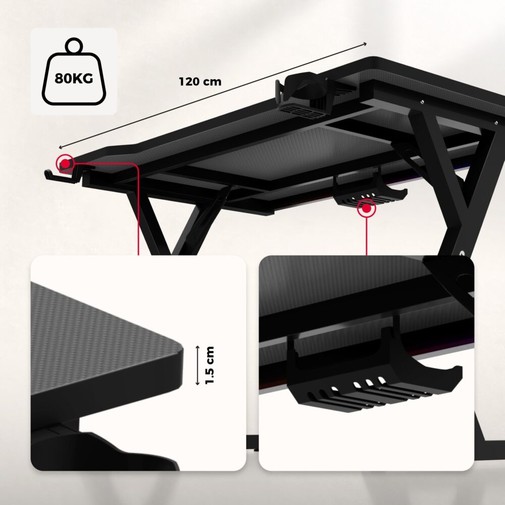 Ploča stola Huzaro Hero 2.4 RGB debljine 1,5 cm sa nosivošću do 80 kg