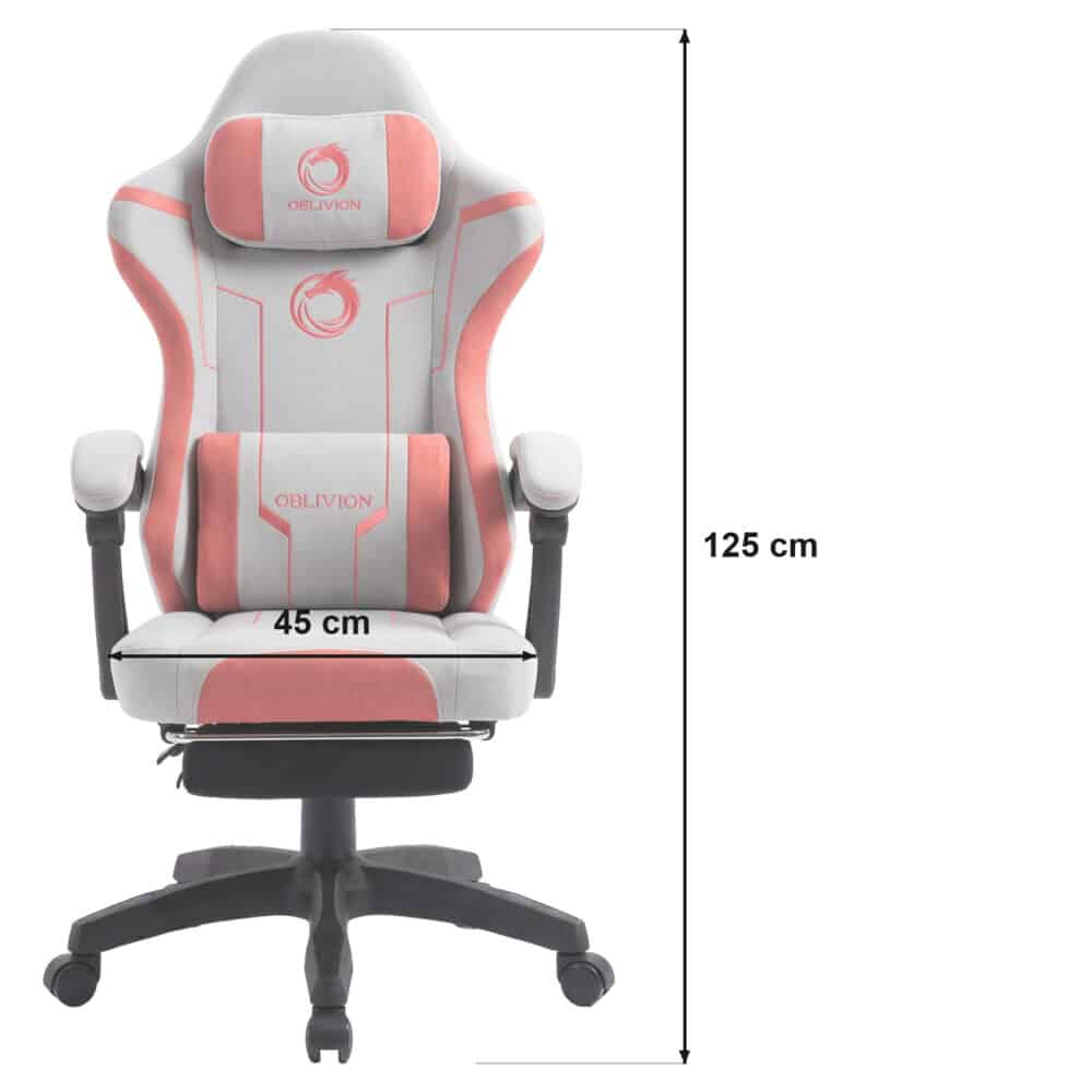 Dimenzije gejmerske stolice Oblivion Phantom: širina sedišta 45 cm i ukupna visina 125 cm