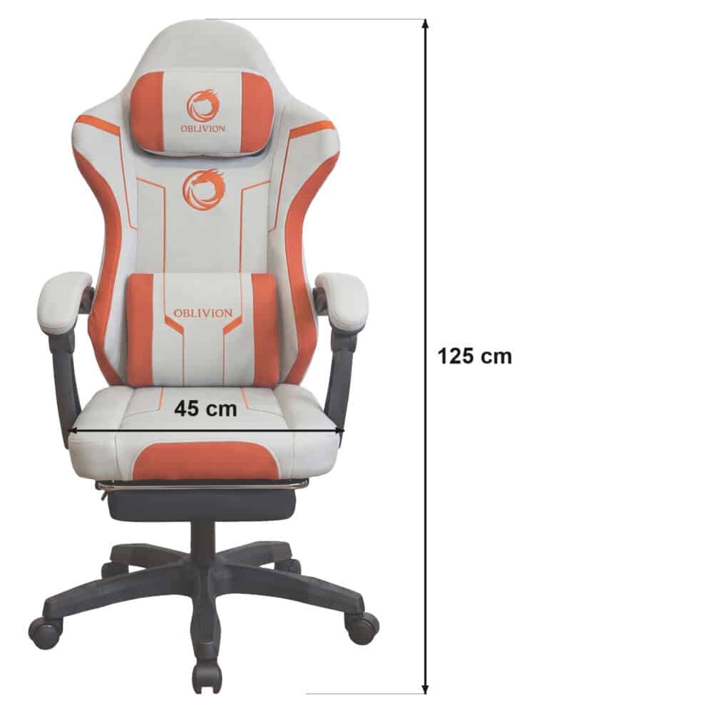 Dimenzije gejmerske stolice Oblivion Phantom: širina sedišta 45 cm i ukupna visina 125 cm